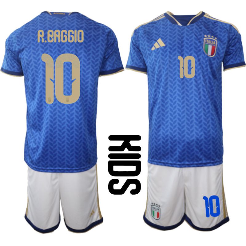 Youth 2026 World Cup National Team Italy home blue #10 Soccer Jersey 02